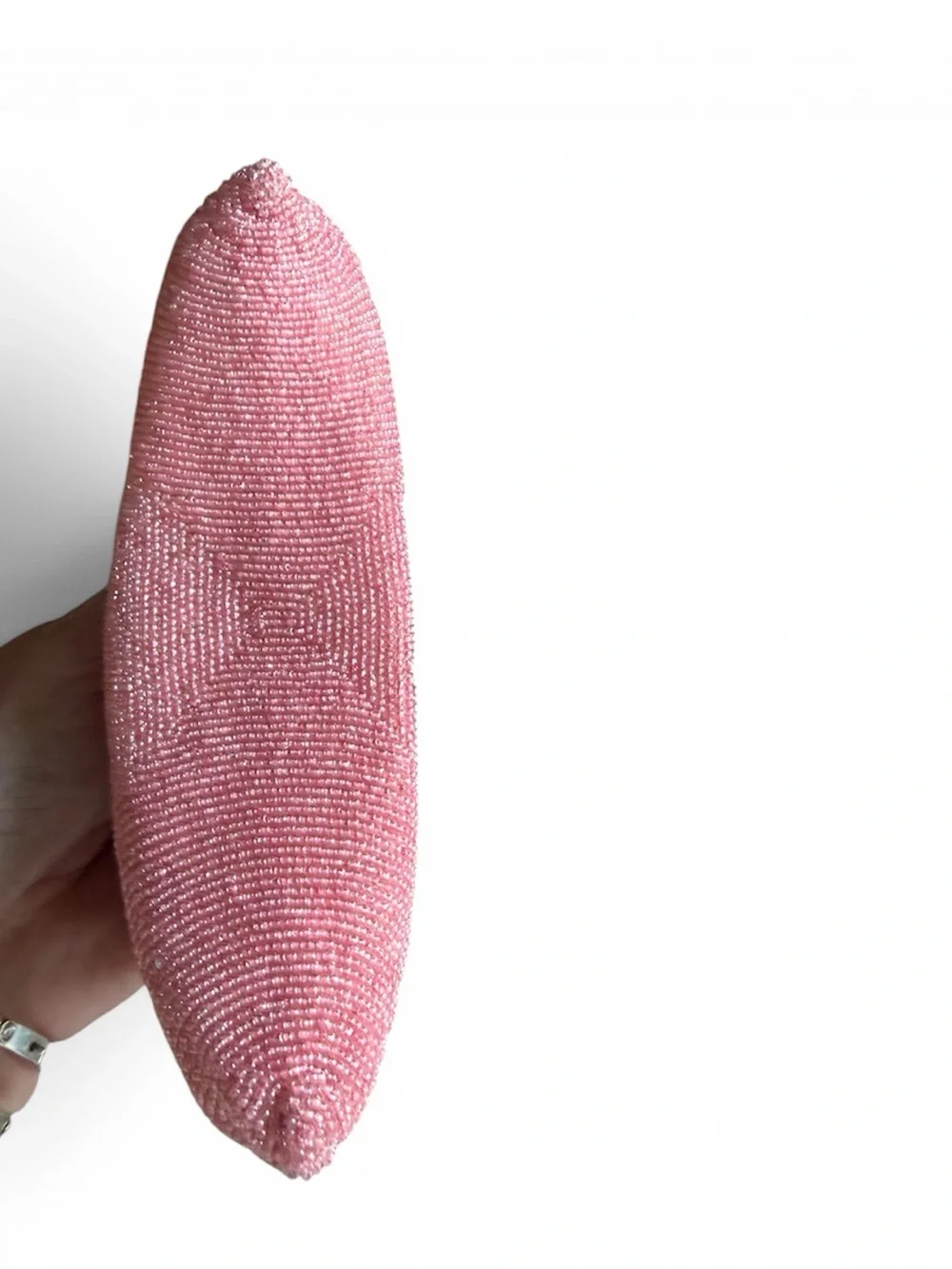 ✨ Rare Saguile Paris Vintage Pink Beaded Evening Clutch - Hand-Made France